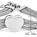 ELYA Stainless Steel Three Mesh Strands with Polished Heart Bracelet - 7.5