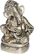 Hindu God Ganesha Brass Statue Playing Manjira 2.5 x 2.5 x 4 inches