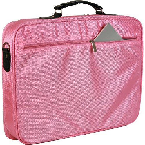 17 inch Candy Pink Notebook Laptop Shoulder Messenger Bag / Carry on Briefcase