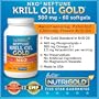NKO Neptune Krill Oil Gold, 500mg, 60 Softgels (100% Pure NKO Neptune Krill Oil with Astaxanthin) #1 in Omega 3 Krill Oil Supplements