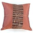 Handmade Deluxe Cushion Cover / Pillow Sham In Brown With Silky Brown Fusion Filigree Detail