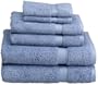 Pike Street 100-Percent Egyptian Cotton 725-Gram 6-Piece Towel Set, Bluestone