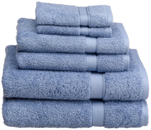 Pike Street 100% Egyptian Cotton 725-Gram 6-Piece Towel Set, Bluestone