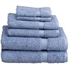 Pike Street 725-Gram 100-Percent Egyptian Cotton 6-Piece Towel Set, Bluestone