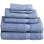 Pike Street 725-Gram 100-Percent Egyptian Cotton 6-Piece Towel Set, Bluestone