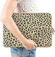 PLEMO Leopard's Spots Canvas Fabric 15-15.6 Inch Laptop / Notebook Computer / MacBook / MacBook Pro Sleeve Case Bag Cover, Yellow
