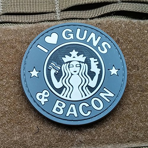 I Love Guns and Bacon Morale Patch PVC