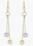 10 Karat Two-Tone Gold Double Ball Earrings