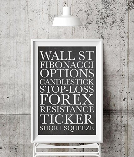 Wall Street sign. Poster for the stock market lover. Forex, options, trading and investing