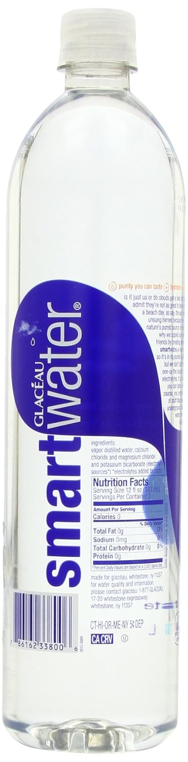 Glaceau Smart Water, 33.8-Ounce (Pack of 12): Amazon.com: Grocery ...