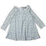 《H28年秋冬物》 nico hrat(ニコフラート) 製品洗い加工済み 42/2天竺フリルワンピース 110cm/BL NO.B-260865