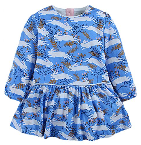 Fiream Girls Crewneck Long Sleeve Dress(S0097,6T)