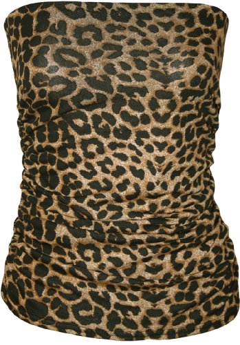 WearAll Women's Print Ruched Bandeau Top