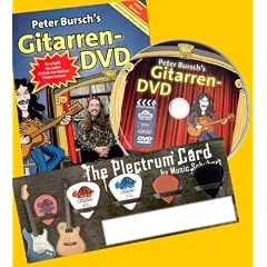 Peter Bursch Gitarren DVD mit universeller 5fach Plektrum-Card von Musik-Schubert - Die ultimative Gitarrenschule f�r alle ! Rock + Blues + Picking + Zupfen + Klassisches Zupfen