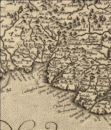 1620 LARGE MERCATOR MAP IRELAND IRLANDIA REGNUM