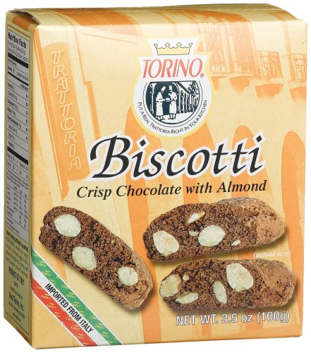 Torino Biscotti Chocolate With Almond, 3.5-Ounce Boxes (Pack of 12) by Torino Biscotti