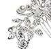 Leegoal Bridal Wedding Jewelry Crystal Rhinestone Pearl Flowers Hair Comb Pin Silver