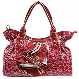 Burgundy Berry Croco Embossed Rhinestone Studded Handbag