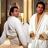 Armani International, Luxury European Bathrobe in Bi-face (Off-White-Beige) South Sea Collection a must if you want to be chic!