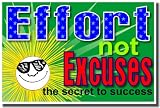 Effort Not Excuses - The Secret to Success - Classroom Motivational Poster