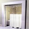 Extra Heavy VINYL Shower Curtain Anti-Bacterial - with Clear Top