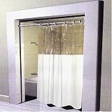 Extra Heavy VINYL Shower Curtain Anti-Bacterial - with Clear Top
