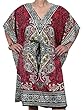 Boho Kaftan Floral Dress Short Caftan Tunic Maroon Beach Coverup Onesize Boho Kaftan Floral Dress Short Caftan Tunic Maroon Beach Coverup Onesize