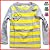 韓国子供服【GREEN TOMATO スマイルボーダーマウス七分袖Tシャツ】100cm 110cm 120cm 130cm 140cm 150cm 【6300円以上送料無料】 【韓国子供服】 【あす楽対応】【楽ギフ_包装】】【韓国こども服】【キッズ】【子供服】【KIDS T-SHIRT】