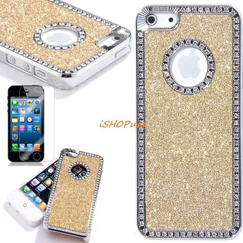 NEW!!! Luxury Bling Glitter Diamond Chrome Rhinestone Hard Case For iPhone 5 5G (BRONZE)