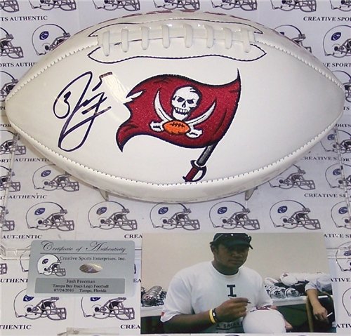 Josh Freeman Autographed/Hand Signed Tampa Bay Buccaneers Logo Football