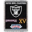Oakland Raiders NFL Super Bowl Commemorative Woven Tapestry Throw (48x60")" Oakland Raiders NFL Super Bowl Commemorative Woven Tapestry Throw (48x60")"