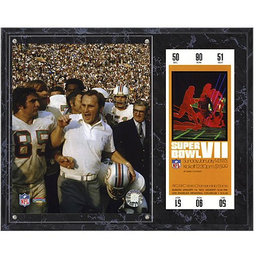 Mounted Memories Miami Dolphins Super Bowl VII Don Shula Plaque with Replica Ticket