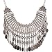 Gypsy Bohemian Vintage Gold Coin Turkish Beachy Bib Statement Necklace(Silver) by TRURENDI