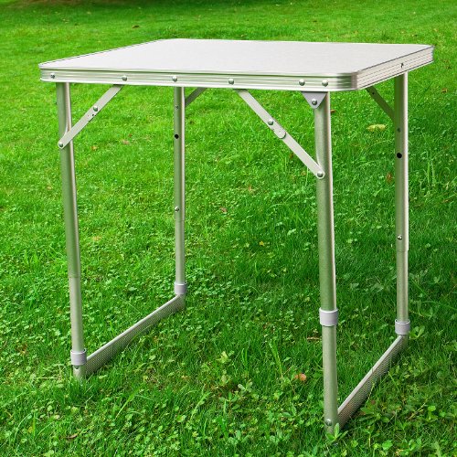 Table pliable et réglable en hauteur pour pique-nique, table valise de camping et de jardin en aluminium, 8816-B