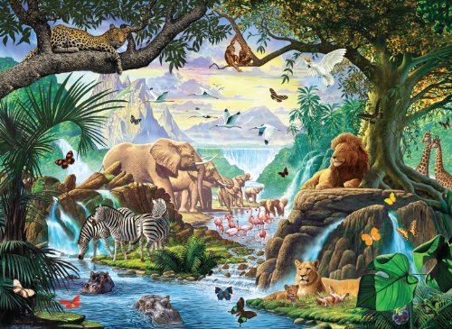 Ravensburger 14863 - Tiere am Wasserloch - 500 Teile Starline-Puzzle