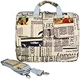 14 inch Newspaper Pattern Laptop Carry Case / Shoulder Messenger Bag / Briefcase for Macbook, Acer, Dell, HP, Sony Notebook