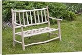 Box Canvas Print of A handmade garden bench in Sprint Mill Garden, near Kendal, Cumbria, UK from Specialist Stock