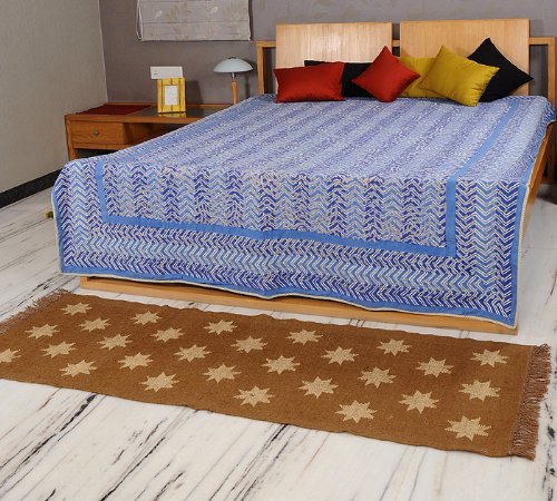 Imagen 2 de Indian Traditional Area Rug-Designer Handmade Weave Yoga Wool Jute Mat-Modern Carpet Size 84 X 28 Inches