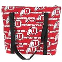 University of Utah Logo Utes Tote Bag Cotton with WATERPROOF LINING UNDERSIDE Travel, Baby, Diapers, Sports Gym or Beach Cute Best Unique CHRISTMAS GIFT IDEA for Him Her Man Men DAD MOM Woman Women Ladies
