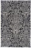 Hand Tufted Candice Olson Paisley Black/White Wool Rug CO39 (8' x 11')