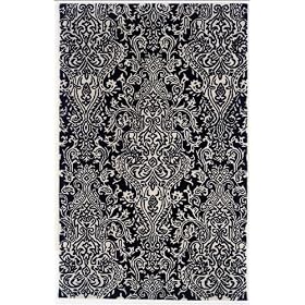 Hand Tufted Candice Olson Paisley Black White Wool Rug CO39 (8' x 11') by Area Rug World