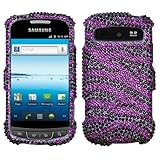 Zebra Skin (Purple/Black) Diamante Protector Cover for SAMSUNG R720 (Admire ....