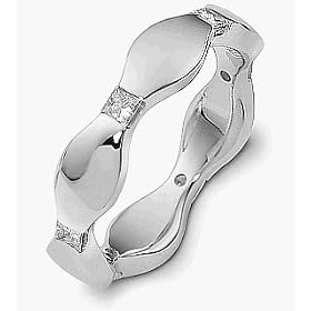 Designer 14 Karat White Gold Princess Cut Unique Diamond Ring
