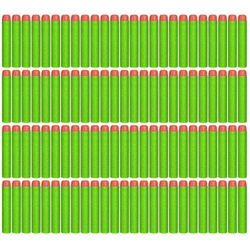 CLOURF 100 Pcs 7.2cm Green Foam Darts for Nerf N-strike Elite Series