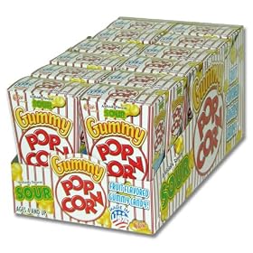 Flix Candy Sour Gummy Popcorn, 3-Ounce Boxes (Pack of 12)