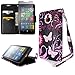 CoverON® for Microsoft Lumia 640 XL Wallet Case [CarryAll Series] Flip Credit Card Phone Cover Design Pouch - Pink Butterfly - with Screen Protector and Wristlet Strap