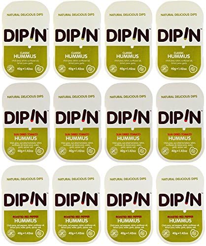 DipIn Natural Dips Hummus Variety Pack of 12