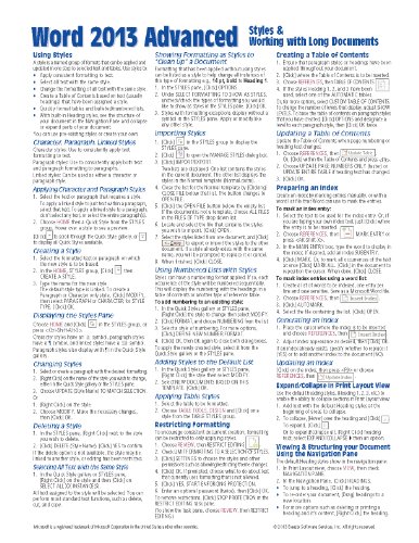Microsoft Word 2013 Advanced Quick Reference: Styles & Long Documents (Cheat Sheet of Instructions, Tips & Shortcuts - Laminated Card)