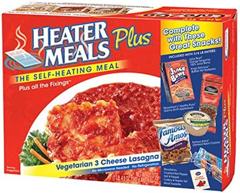 Heater Meals Plus 3 Cheese Lasagna Complete Self Heating Meal Ready to Eat (MRE)