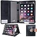 KHOMO iPad Pro Case - Black Zippered PU Folio Leather Executive Case with Removable Cover and Hand Strap Holder For Apple iPad Pro 12.9 Inch Tablet